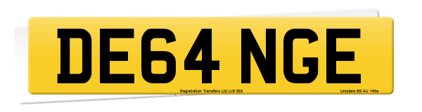 Registration number DE64 NGE